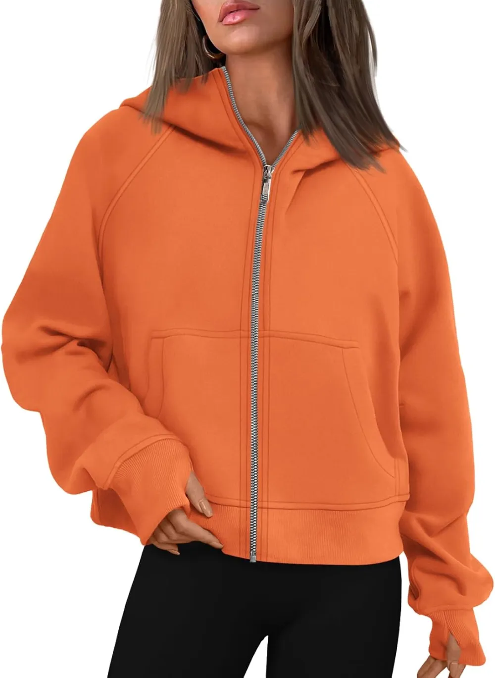 Womens Zip Up Hoodies Fleece Jackets Oversized Sweatshirts Fall Fashion Outfits 2024 Sweaters Winter Clothes
