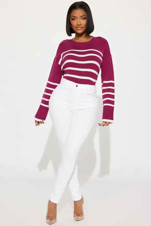 Lexley Striped Sweater - Raspberry/Combo
