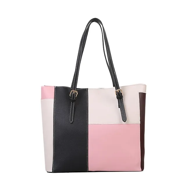 Women's Tote Shoulder Bag Office Daily Color Block Pink Blue Green