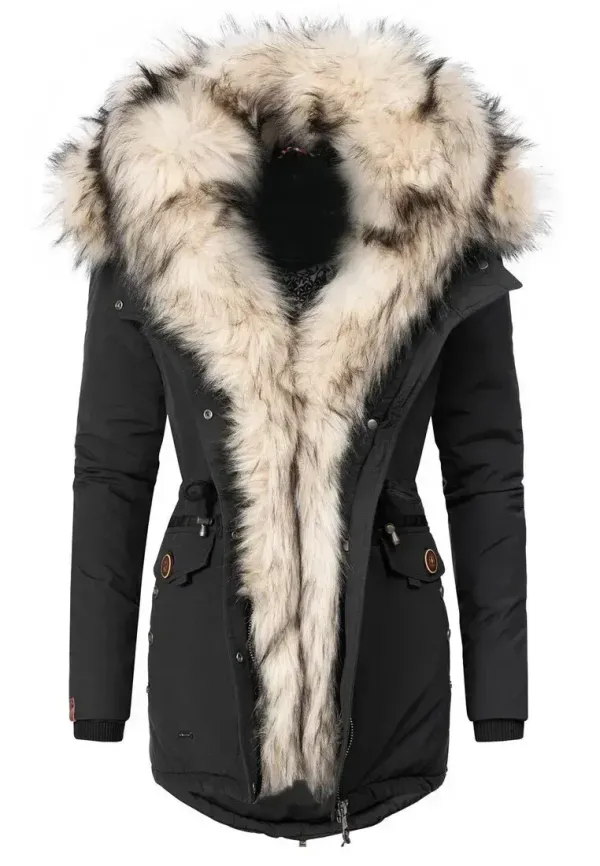 Ladies Winter Thicken Windproof Parka Beige