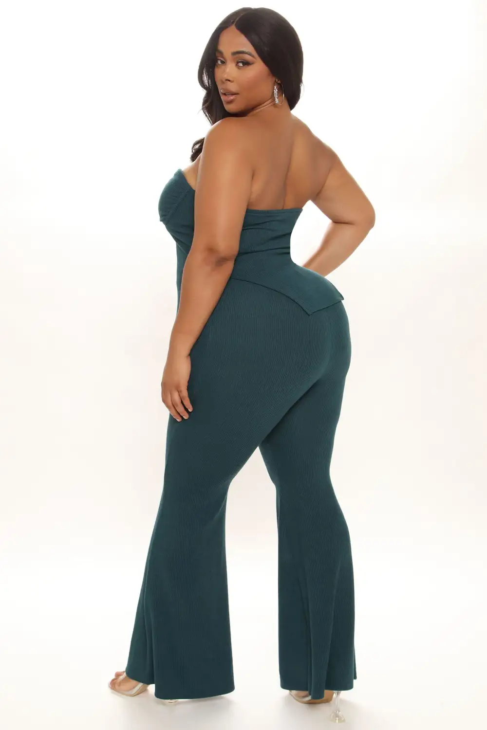 Call My Name Ribbed Pant Set - Hunter