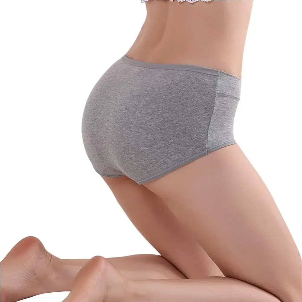 Womens Underwear,Cotton Mid Waist No Muffin Top Full Coverage Brief Ladies Panties Lingerie Undergarments for Women Multipack