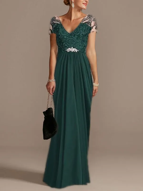 Lace chiffon with delicate waist women's dress