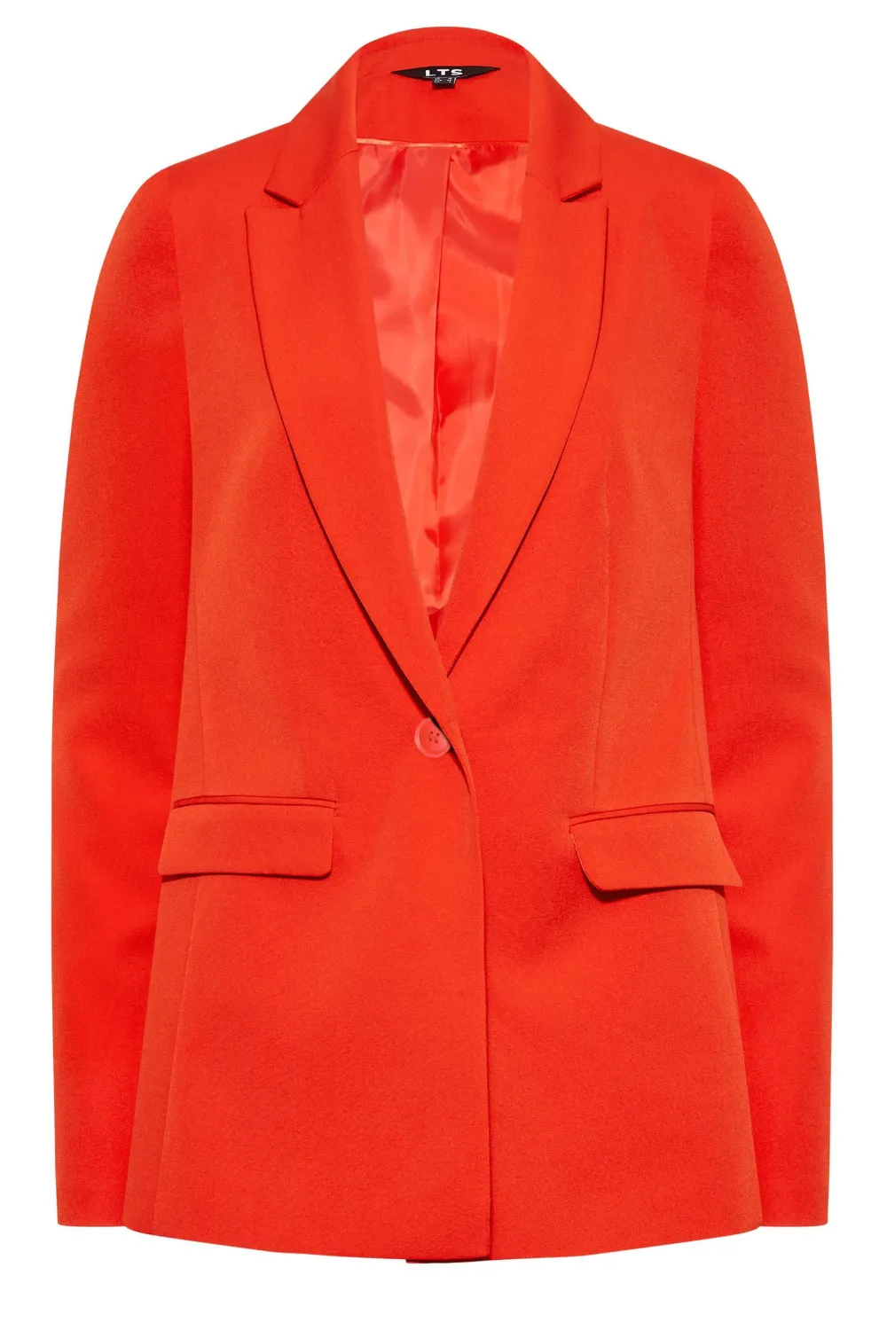 LTS Tall Red Scuba Crepe Blazer