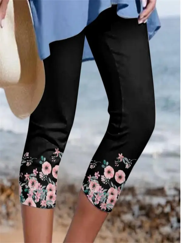 Printed Multicolor Cropped Pants
