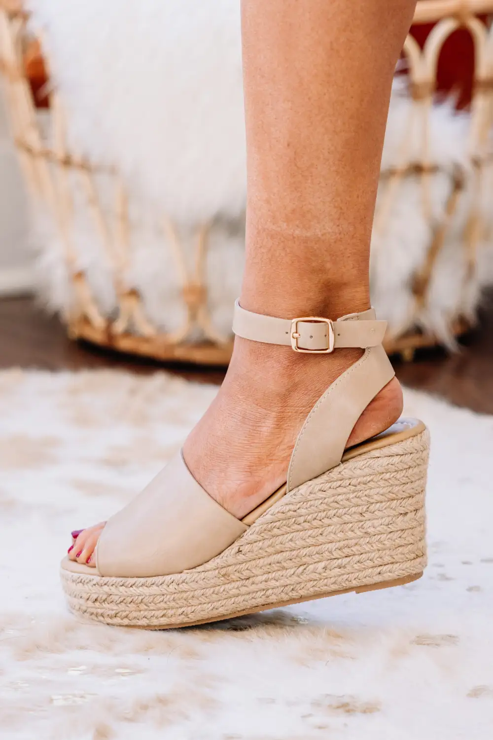 Keep You Updated Nude Wedges