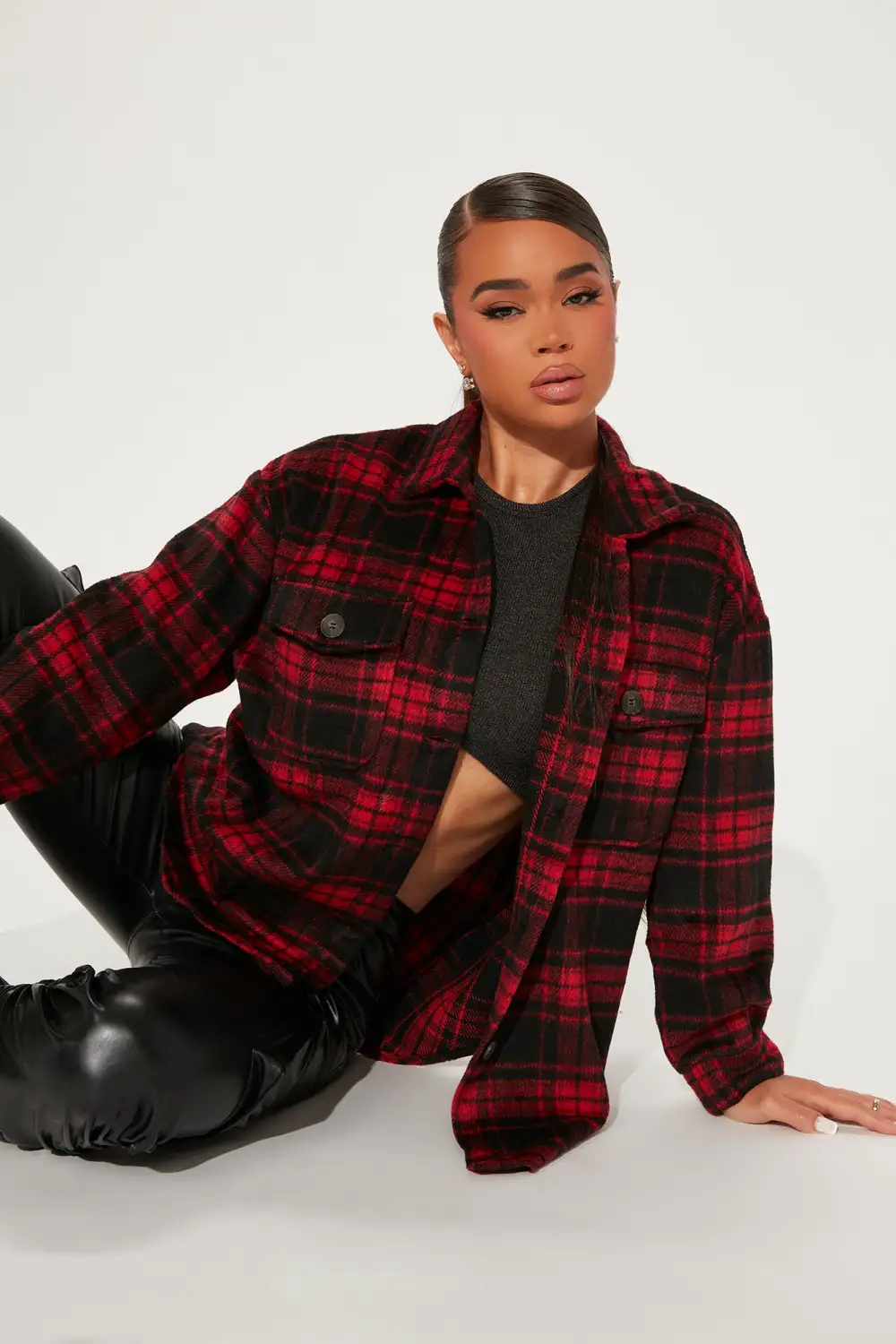 Check Ya Later Flannel Top - Red/combo