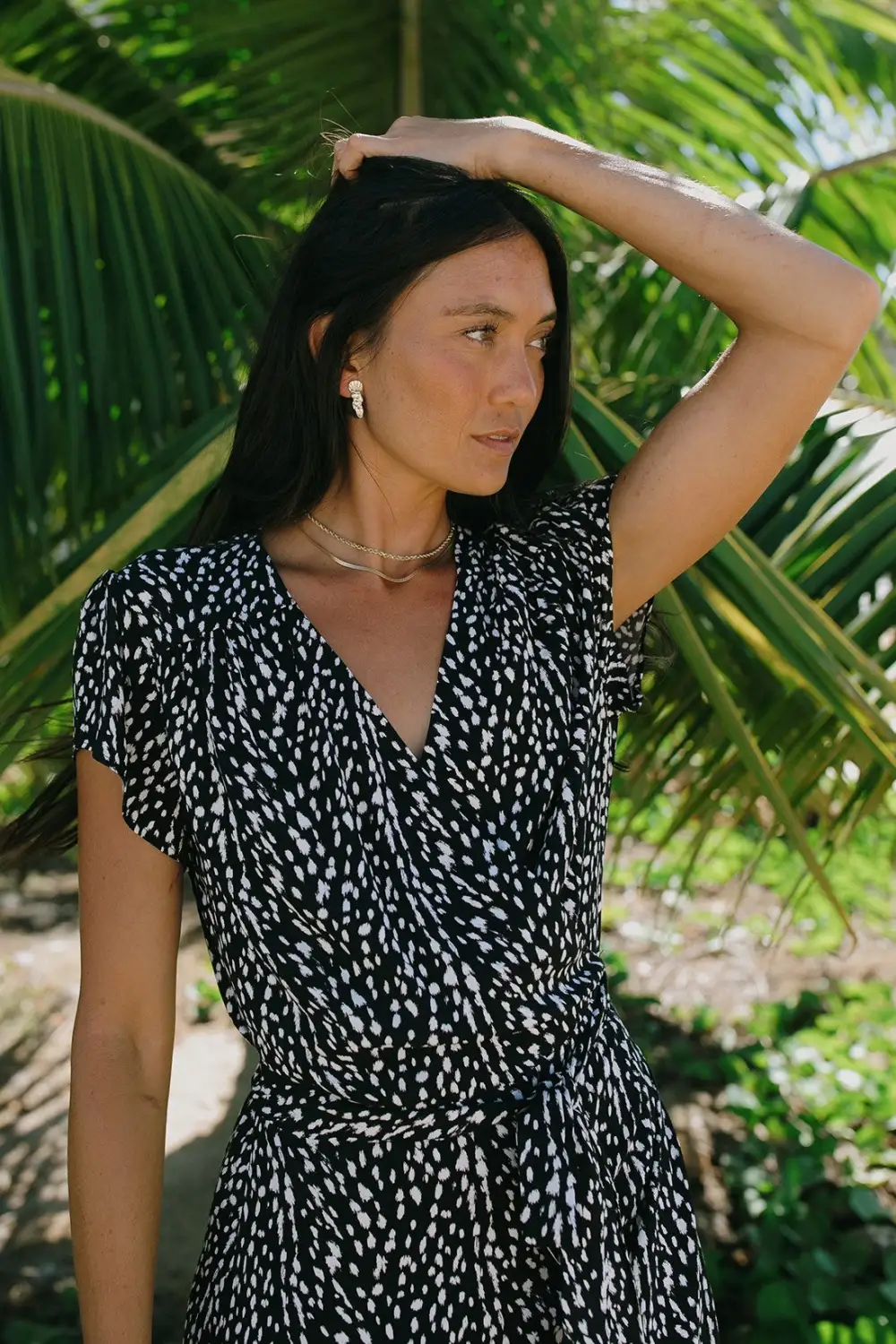 Ibiza Wrap Maxi Dress With Short Sleeves-Ibiza