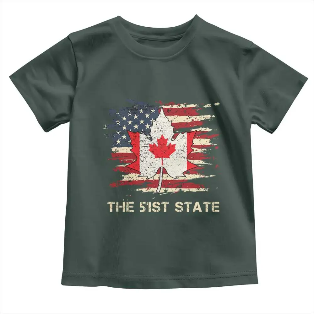 Canada The 51st State Toddler T Shirt Canadian Maple American Flag TS09