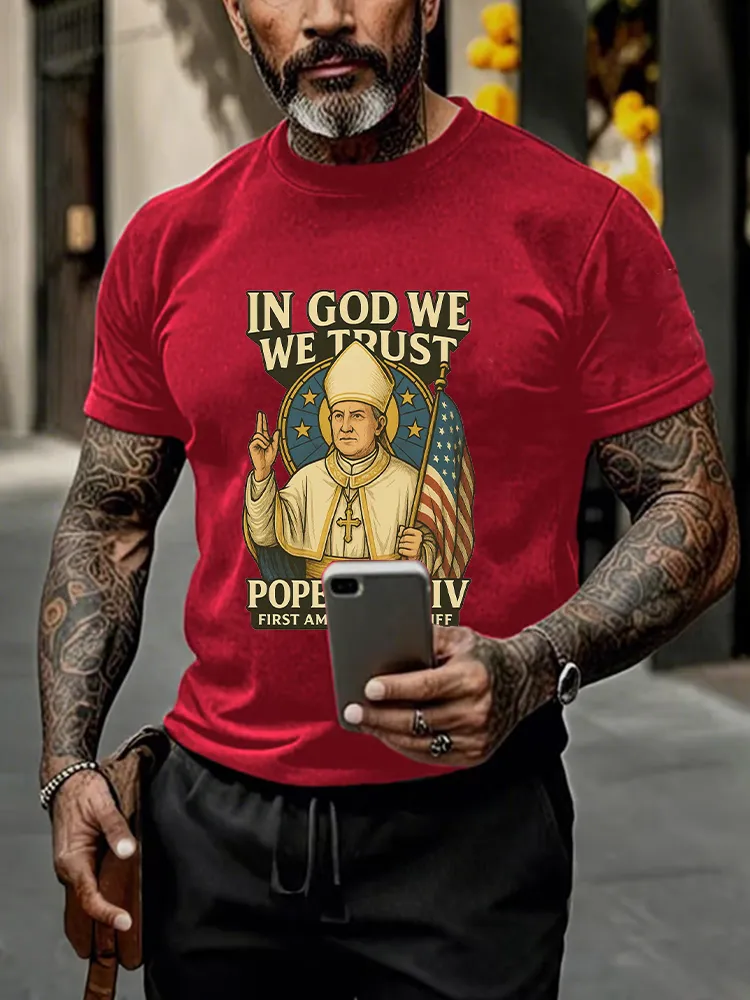 Men'S In God We Trust Pope Leo Xiv 8th May 2025 Printed T-Shirt