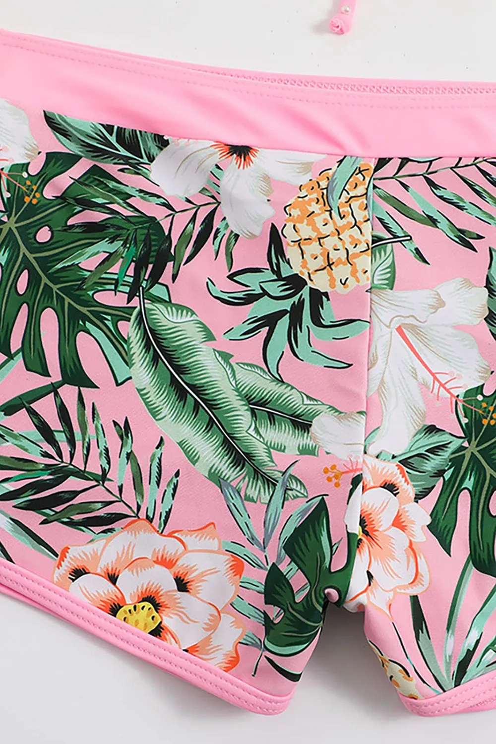 Printed high-cut sexy swimsuit two-piece set