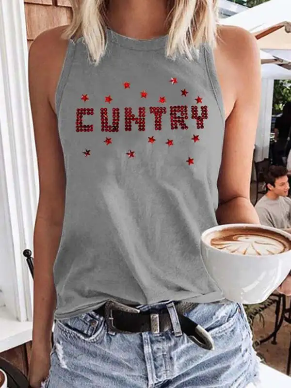 Retro Western Cuntry Print Vest