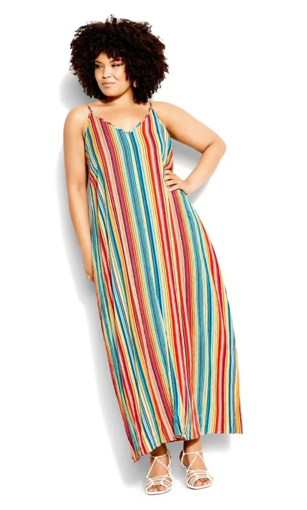 Evans Red Rainbow Maxi Dress