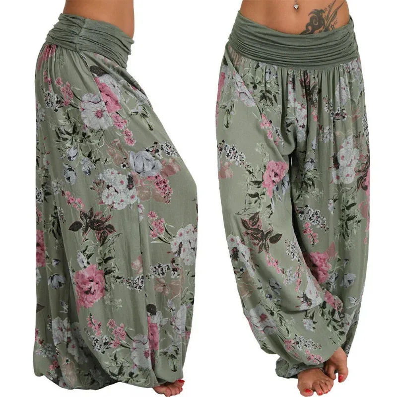Flowers Printed Ladies Comfortable Harem Casual Pants