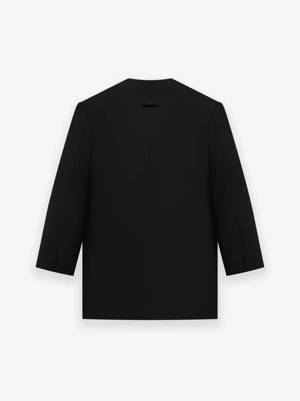 Wool Gabardine Lapelless Suit Jacket