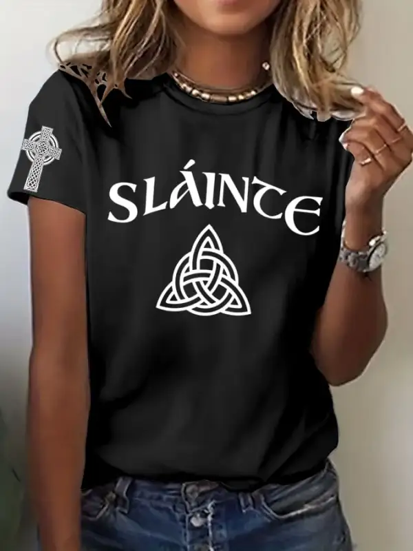 Women's St. Patrick's Day Health Print T-Shirt