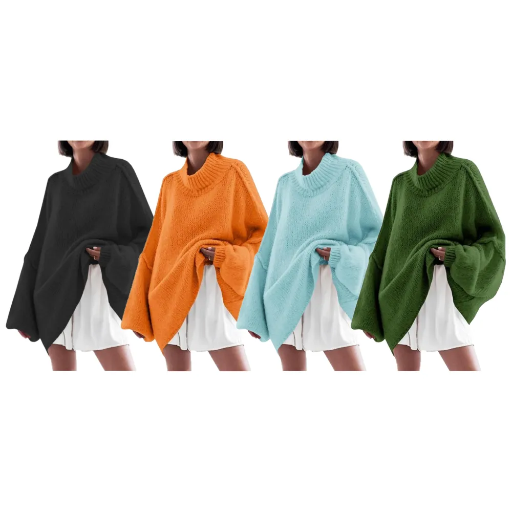 Women's loose-fitting ribbed knit dress