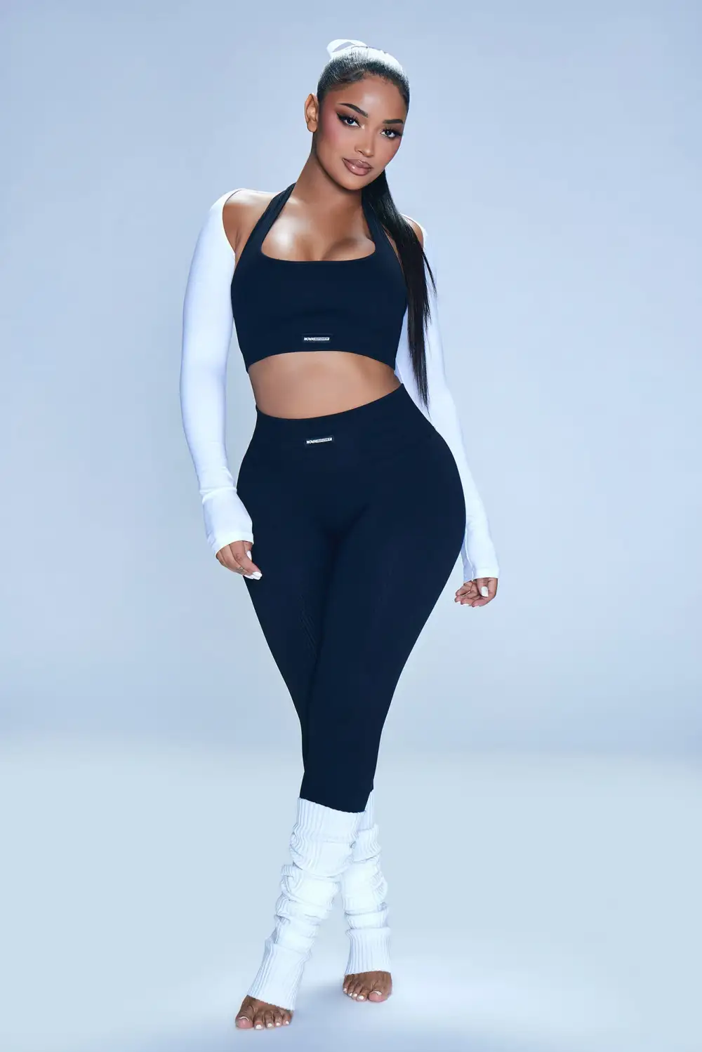 Flexibility Seamless Ribbed Sports Bra - Black