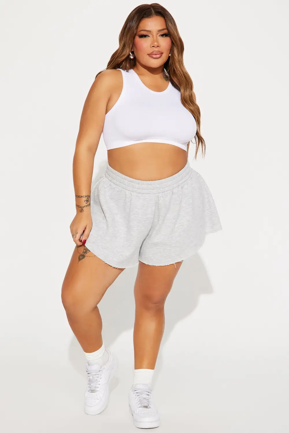 A Mile In My Shoes Fleece Shorts - Heather Grey