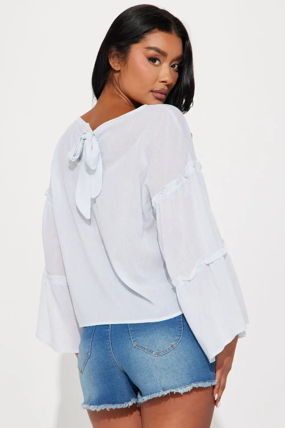 Eisley Striped Blouse Top - Blue/combo