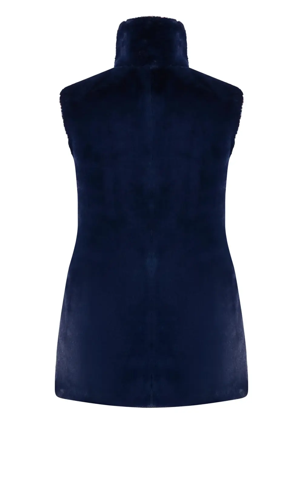 Evans Navy Blue Faux Fur Gilet