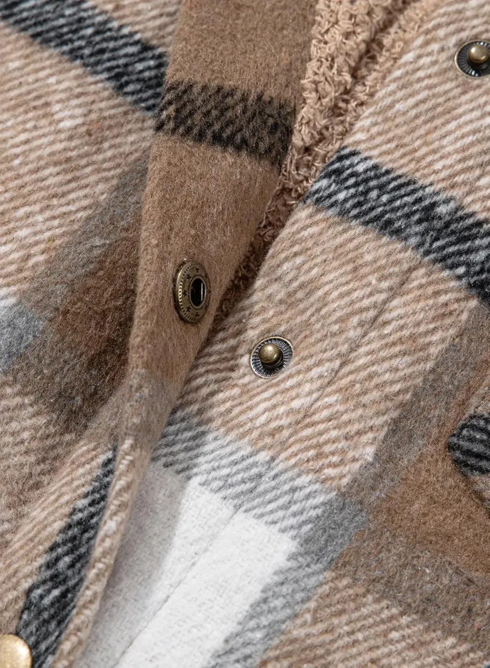 Women's Flannel Hooded Plaid 2025 Shacket Thick Coat Winter Coat for Warmth Button down Warm and Fuzzy Fleece Jacket