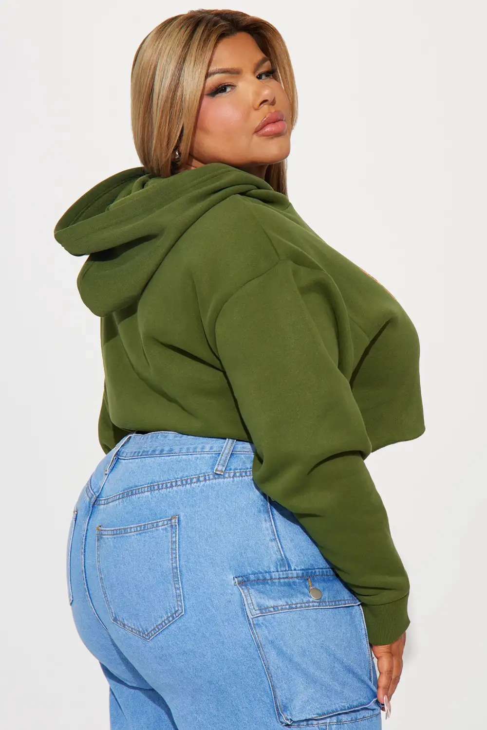 Anti Social Energy Cropped Hoodie - Hunter