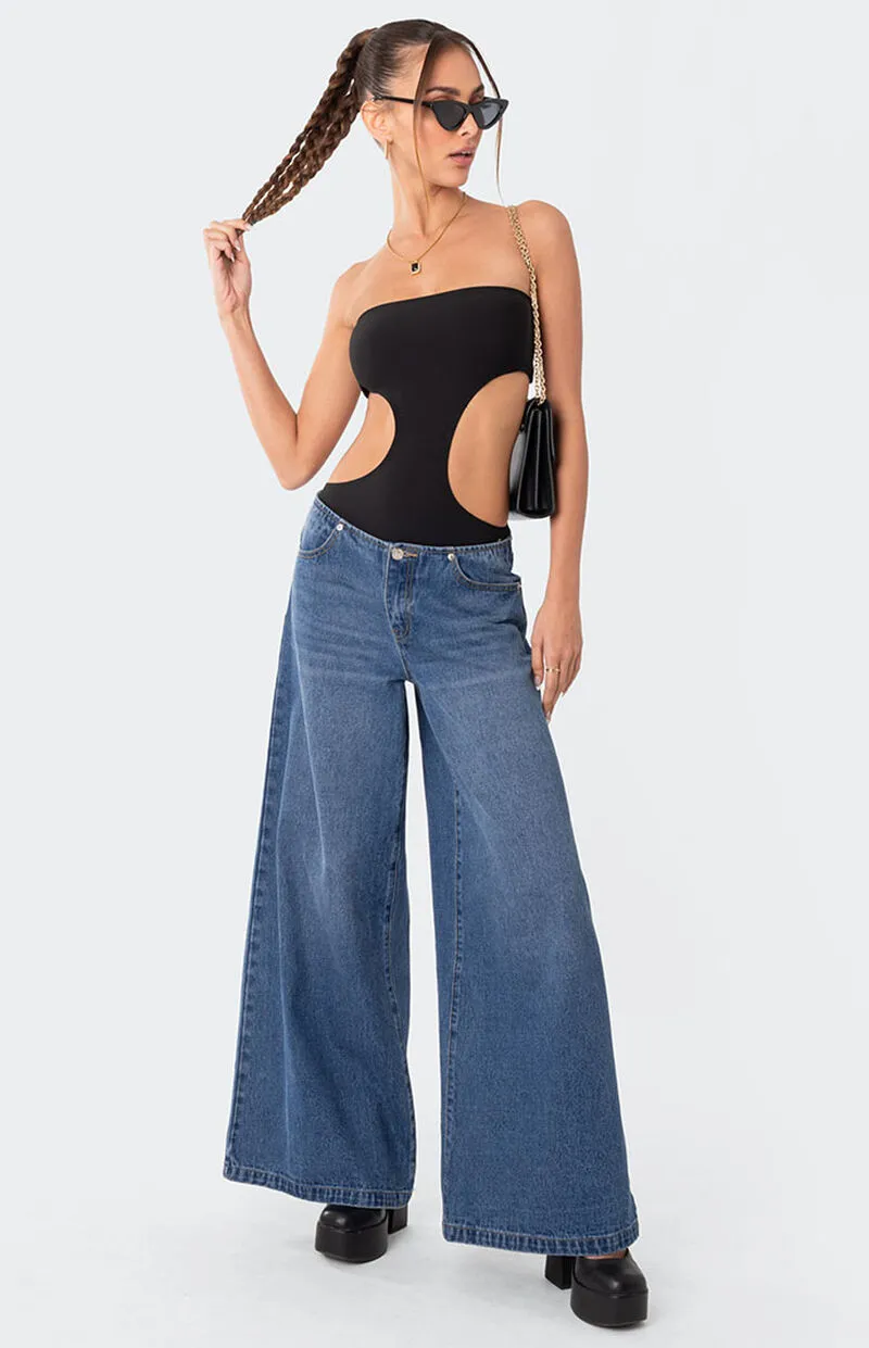 Edikted Vivie Ribbed Cut Out Bodysuit