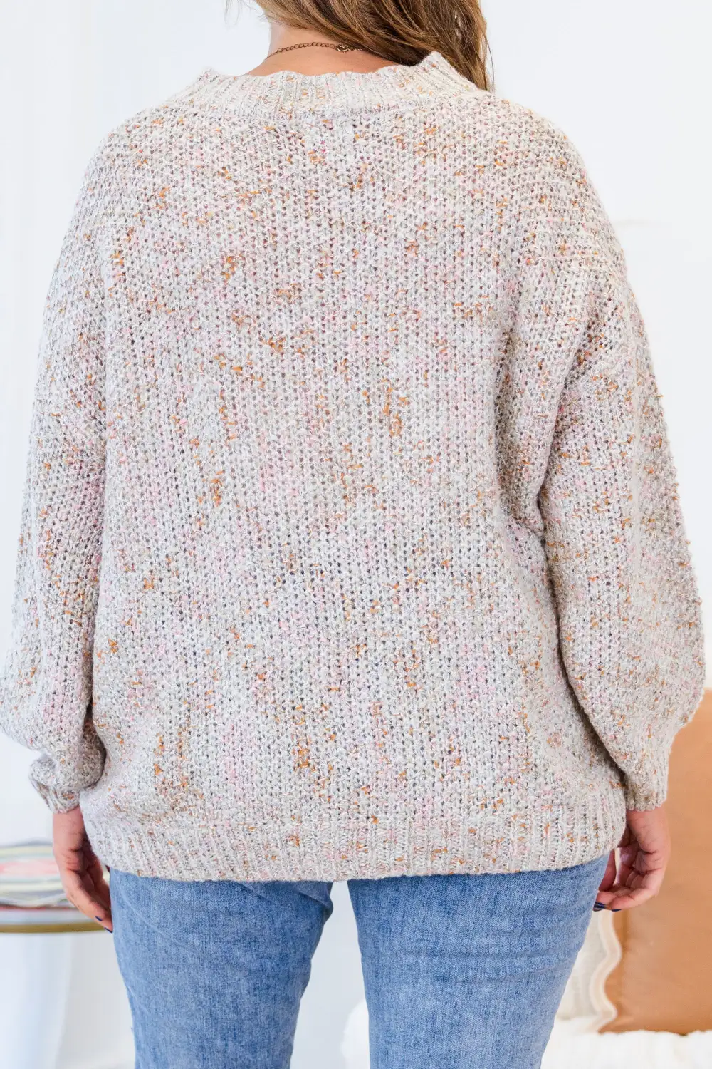 Cocoa Cozy Sweater, Heather Grey-Blush