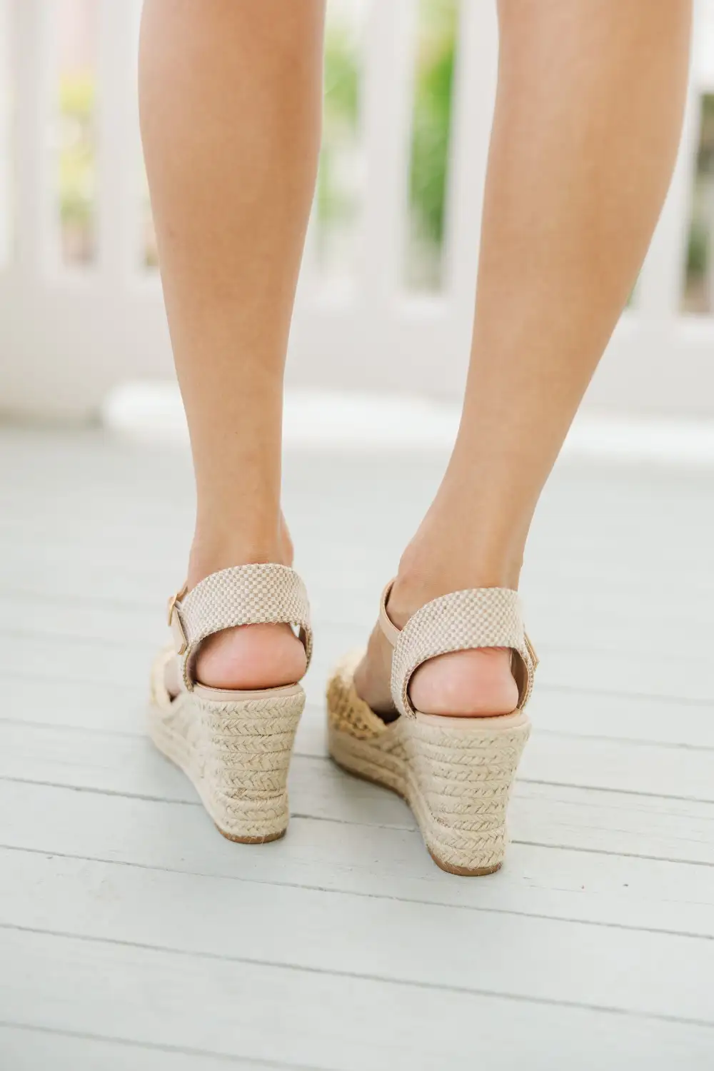 What A View Natural Espadrille Wedges