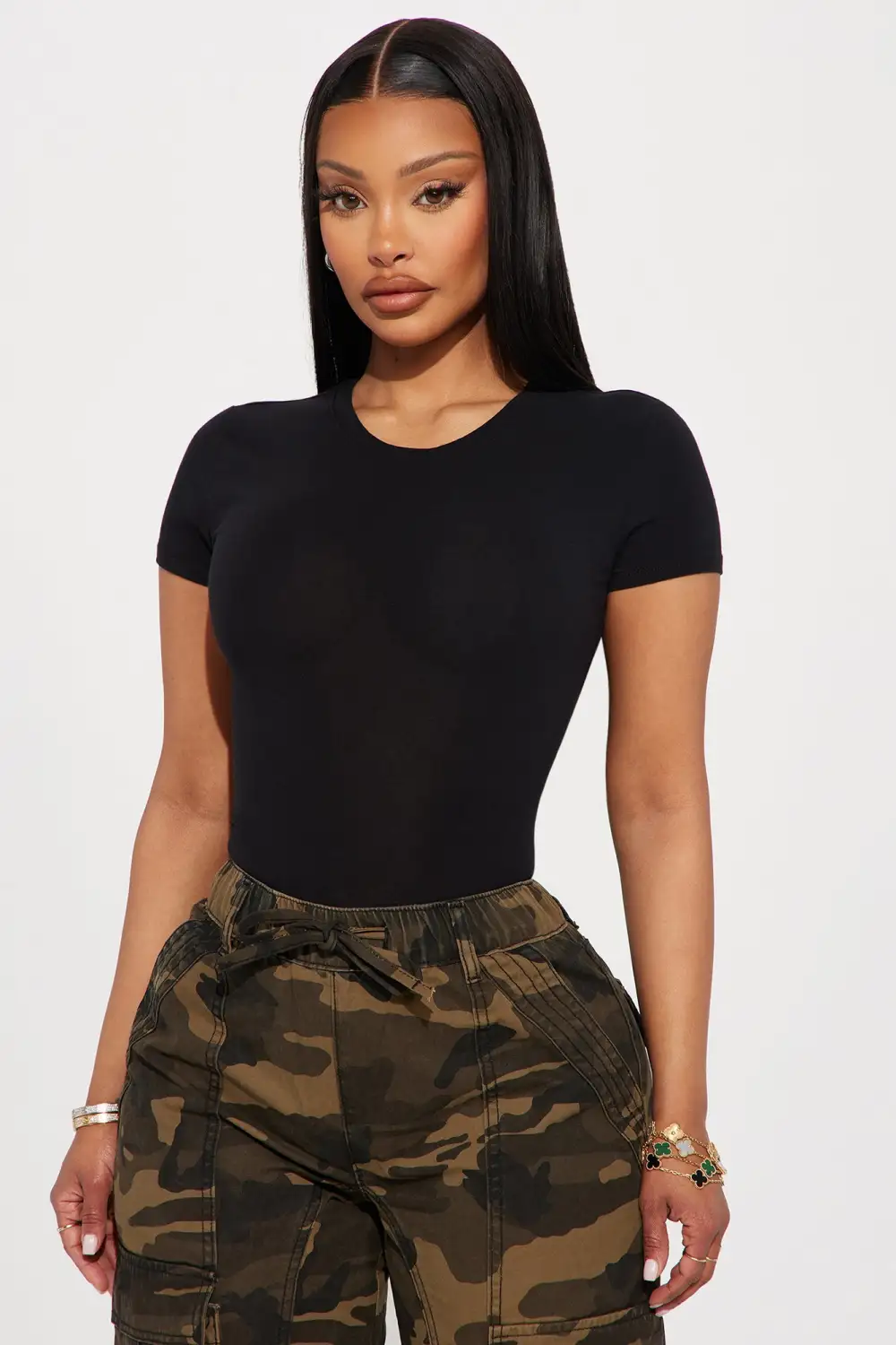 Camilla Classic Fit Crew Neck Tee - Black