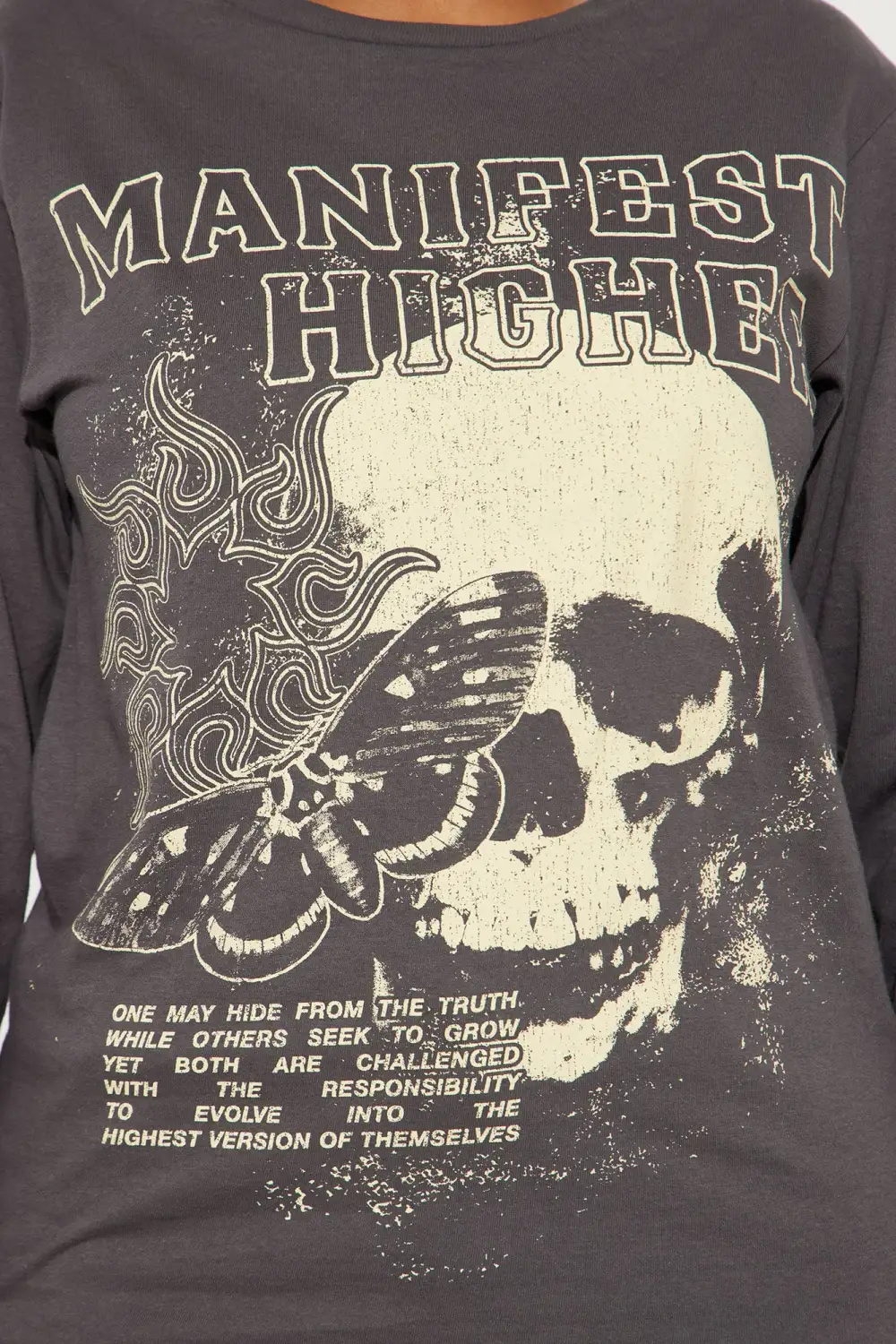 Manifest Higher Long Sleeve Tee - Charcoal