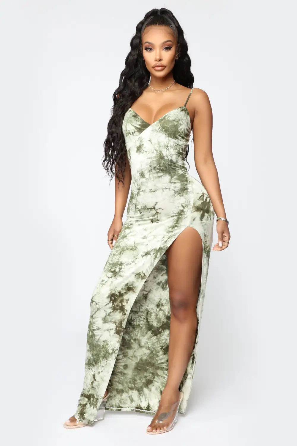 Dying For Your Love Tie Dye Maxi Dress - Olive