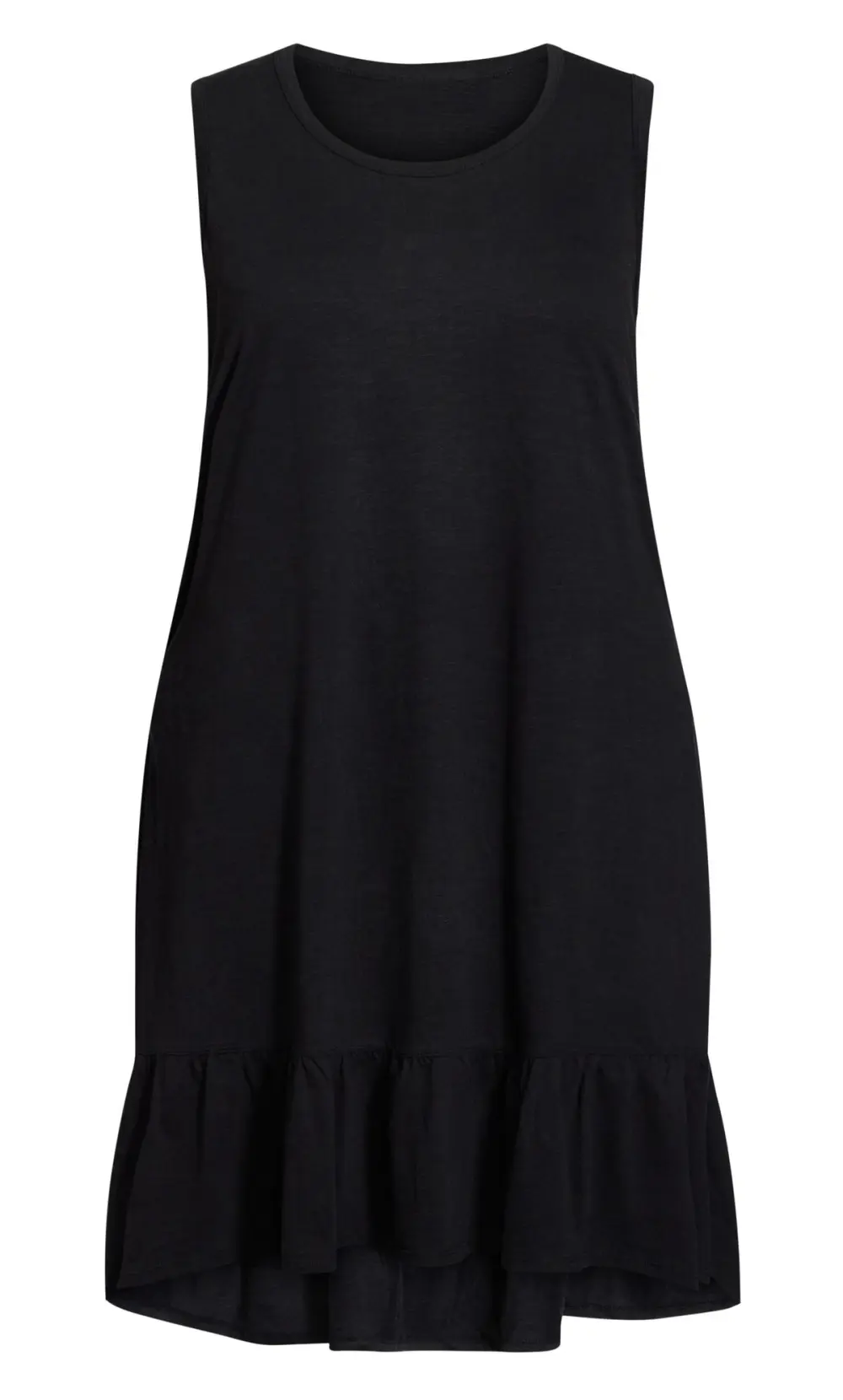 Evans Navy Black Dipped Frill Hem Midi Dress