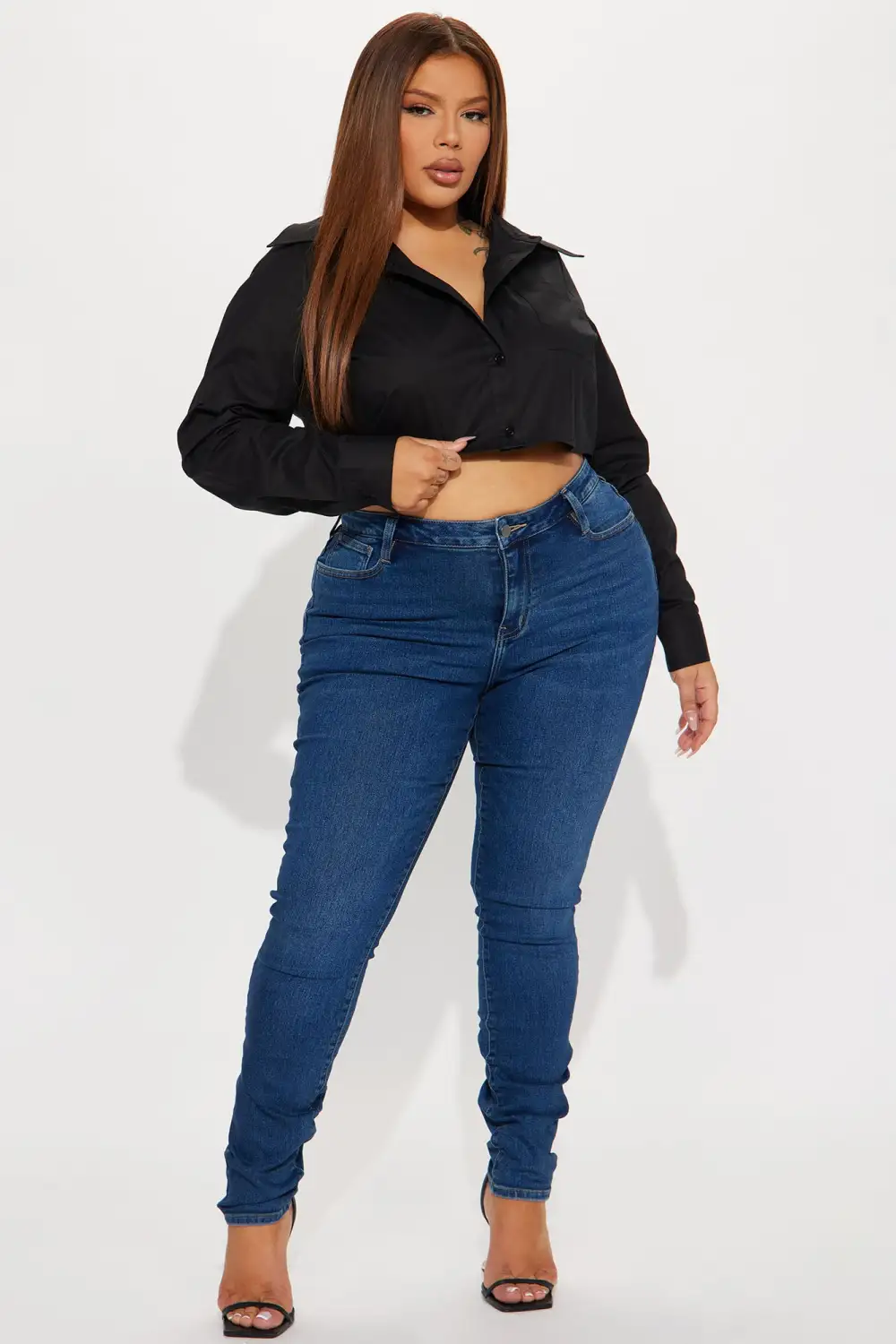 Won't Get Me Down Poplin Shirt - Black