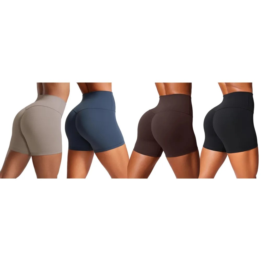 Womens Butterlift High Waist Scrunch Butt Biker Shorts 4 Inches