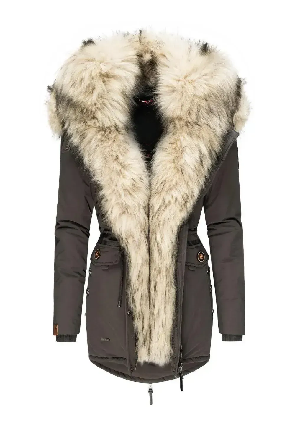 Ladies Winter Thicken Windproof Parka Beige