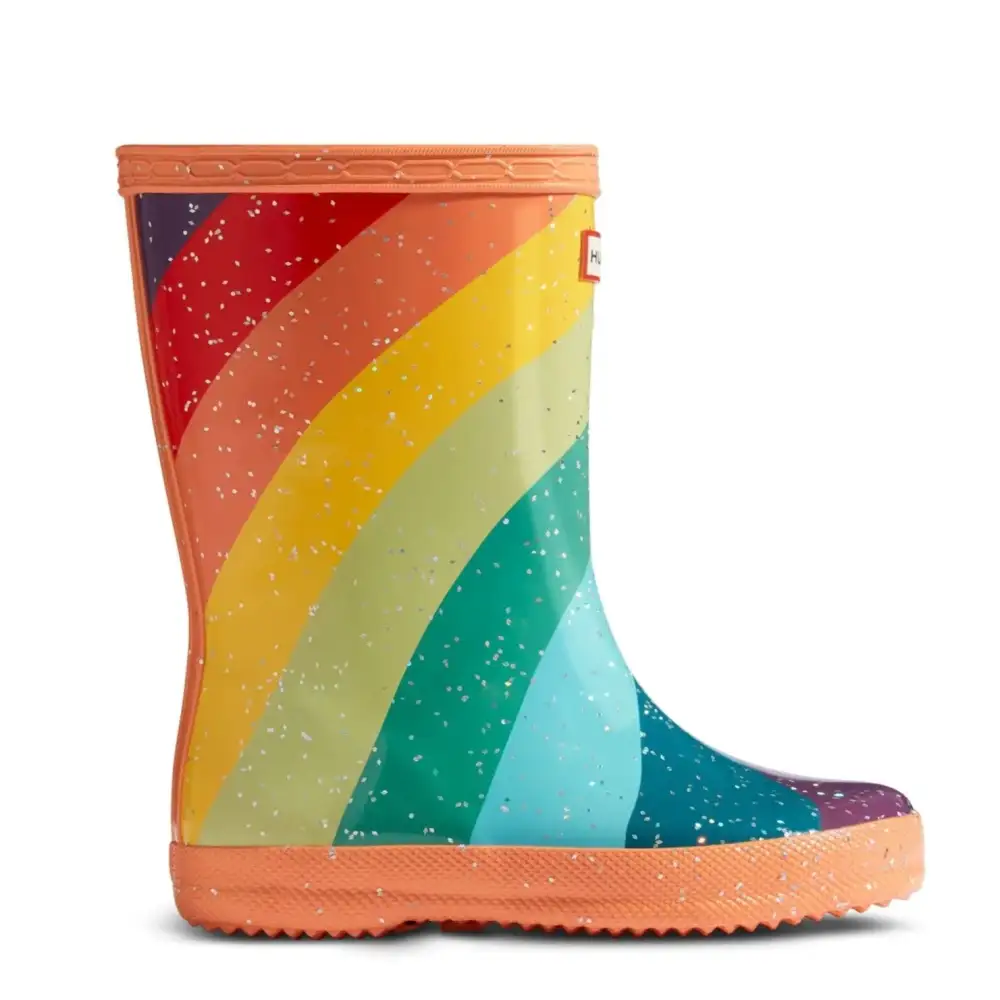 Kids First Glitter Stripe Rain Boots