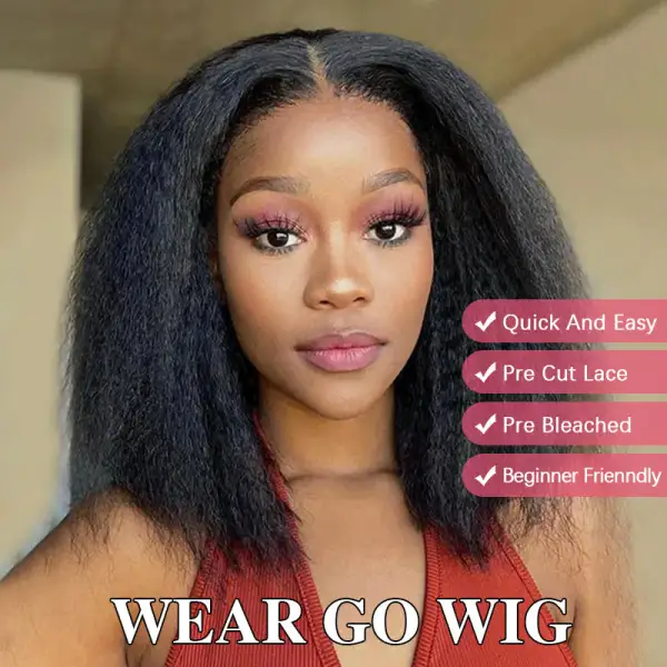 Sterly Wear And Go Yaki Straight 7×5/13×6 Glueless Bob Human Hair Wigs Pre Pleached