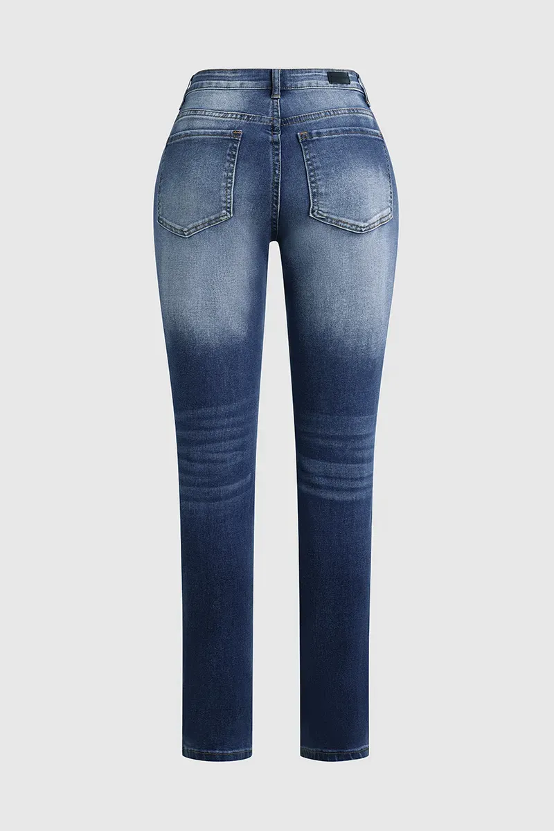 Distressed Low Rise Skinny Jeans