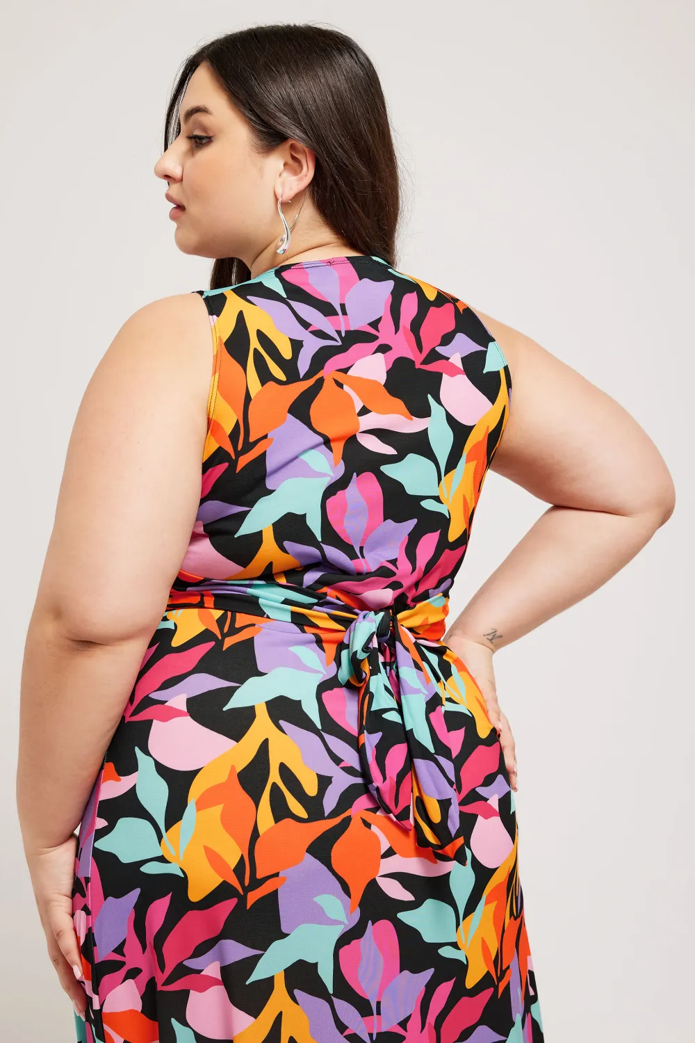 YOURS LONDON Curve Black Abstract Print Maxi Dress