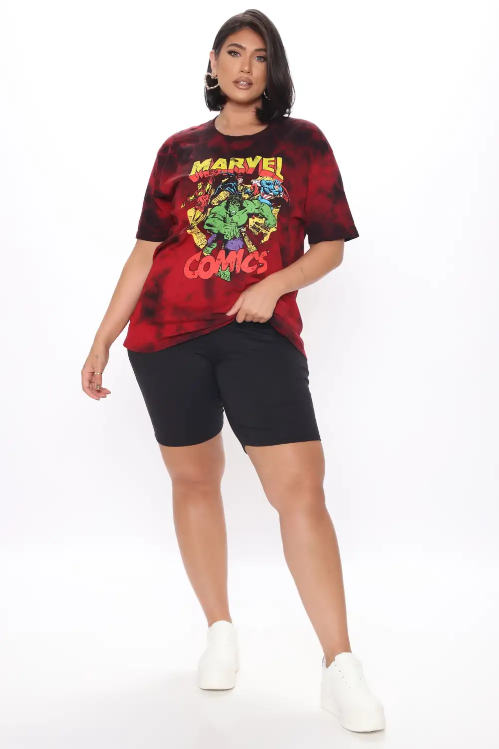 Marvel Comics Tie Dye Top - Red/Black