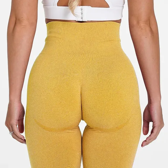 Women Seamless Leggings Workout Butt Lift Tights Ruched Push Up Tummy Control Leggings Sport Gym Yoga Fitness Cycling Running Athleisure Activewear