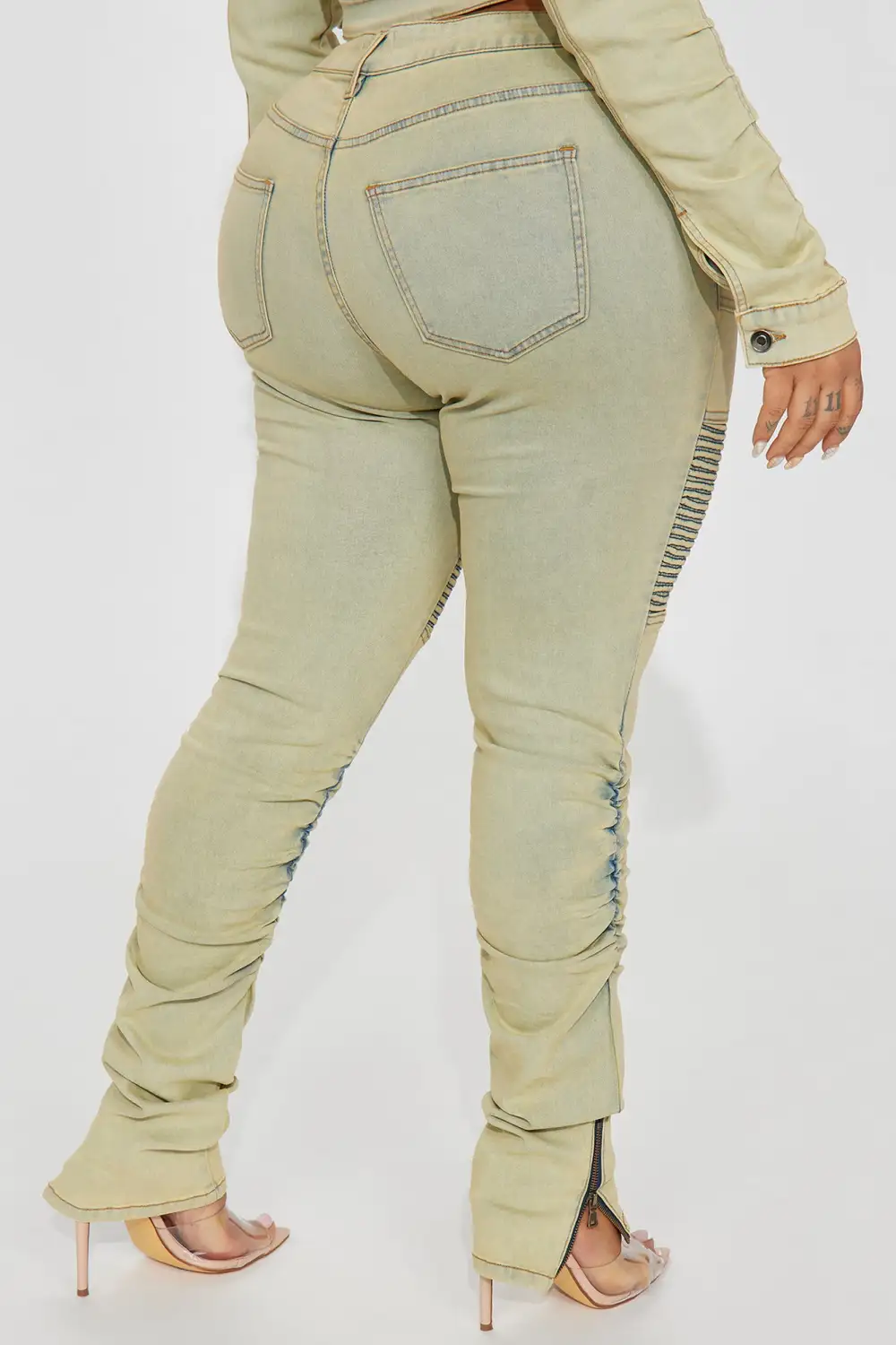 Frontrunner Tinted Stretch Moto Skinny Jeans - Light Wash