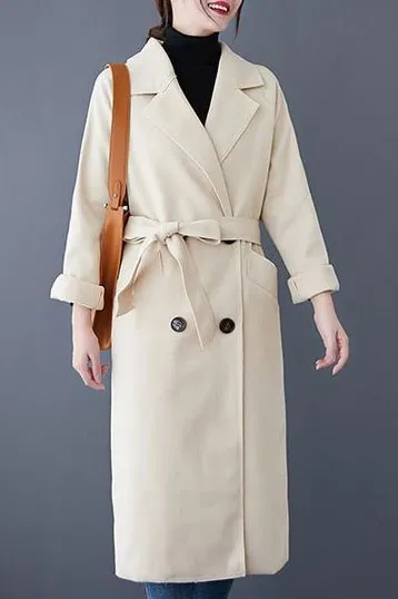 Hepburn Style Solid Over The Knee Coat