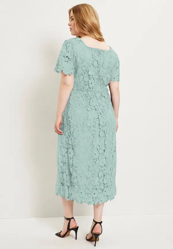 Square-Neck Lace Dress