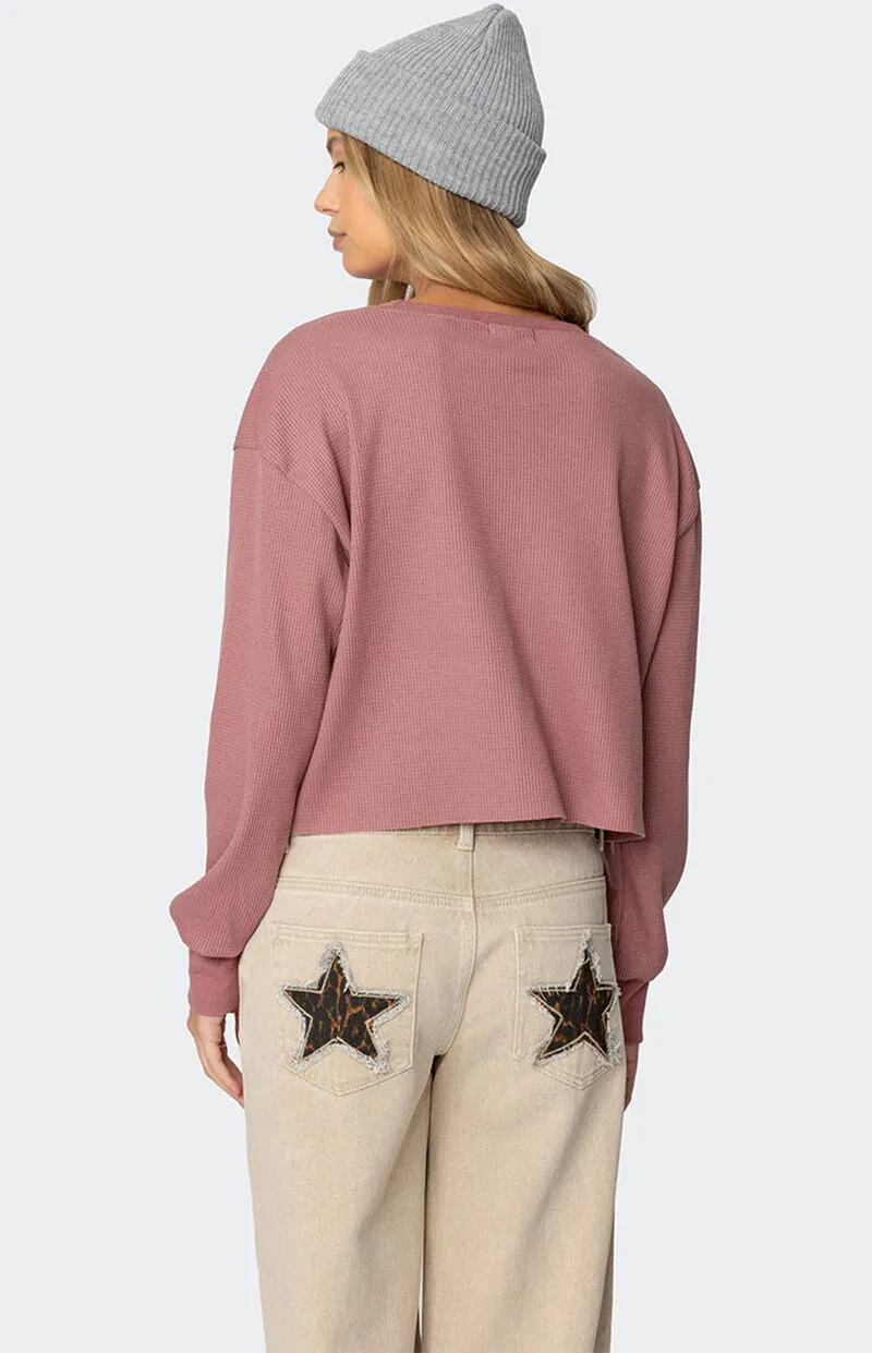 Edikted 88 Waffle Long Sleeve T-Shirt