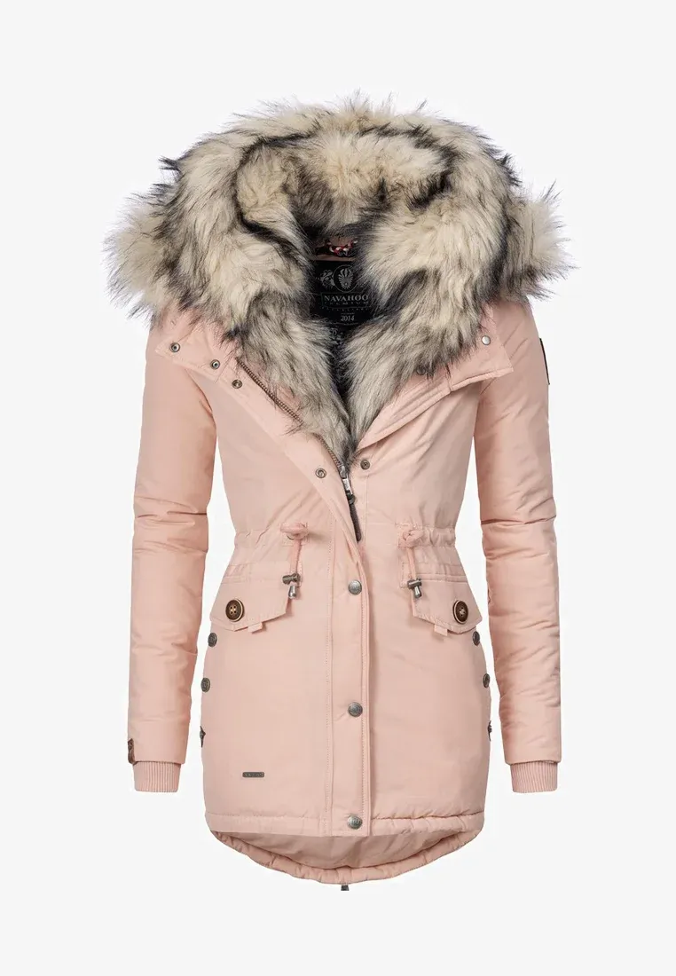 Ladies Winter Thicken Windproof Parka Pink