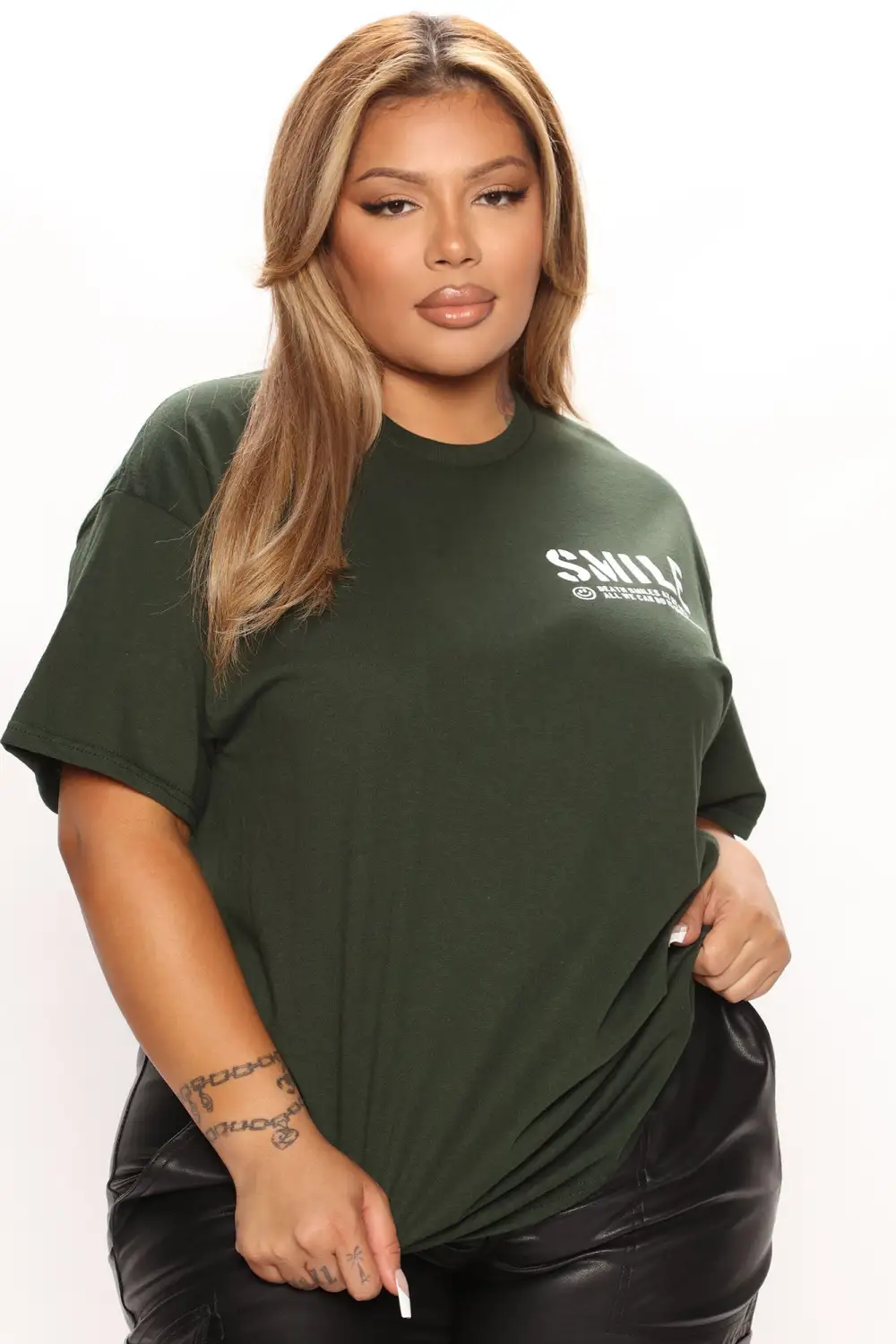 Smile Skeleton Graphic T-Shirt - Green