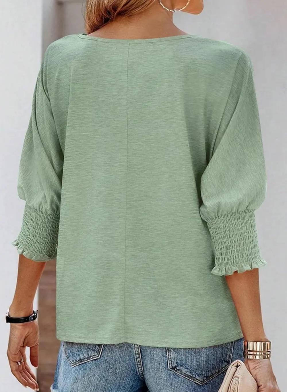 ⏰Hot Sale-2025 Tops 3/4 Sleeve T-Shirts Cute Crewneck Tees Blouses